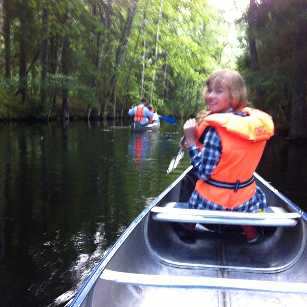 Familjens första tur i kanoter :)